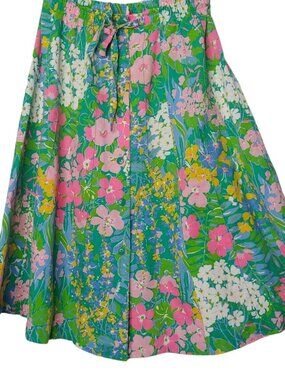 Vintage Hunter Sportswear Skirt Size 16 Floral Button Elastic Cottagecore Hippie